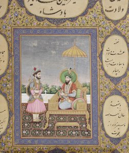 Album av Mughal dynastiska genealogi, 1855 (ogenomskinlig wc och guld på papper) av Haqim Ahasan Ullah Khan