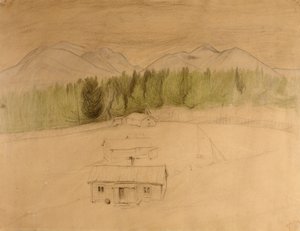 Utkast till "Vinternatt i bergen" av Harald Oscar Sohlberg