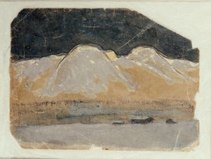 Första utkastet till "Vinternatt i bergen" av Harald Oscar Sohlberg
