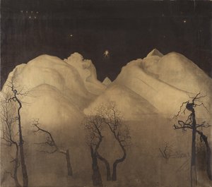 Vinternatt i bergen. studie, 1902-2 av Harald Oscar Sohlberg