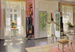 Interiör (olja på duk) av Harald Slott-Moller