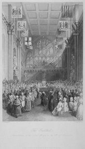 Installation av Londons överborgmästare i Guildhall, City of London, 1838.