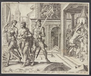 Dina togs hem av Simeon och Levi av Harmen Jansz. Muller