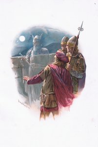 Ghost, illustration från Hamlet av Harold Copping