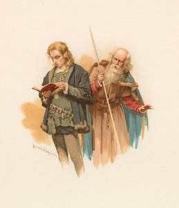 Hamletläsning, med Polonius bakom av Harold Copping