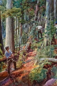 Lumbering i British Columbia av Harold Copping