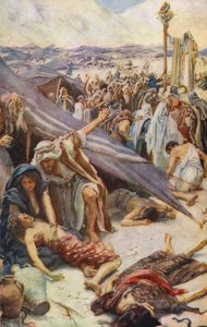 Gamla testamentet: Life for a Look, Ormen av Brazen (färglitografi) av Harold Copping