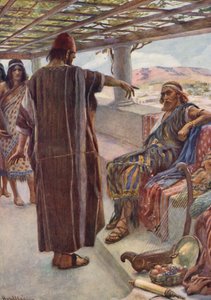 Gamla testamentet: "Thou Art the Man" (färglitografi) av Harold Copping