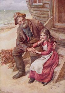 Peggotty och Little Emily, illustration för "Character Sketches from Dickens" sammanställd av B.W. Matz