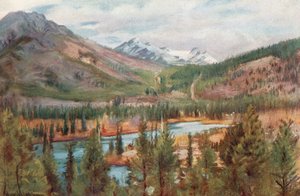 Bow River vid Banff av Harold Copping