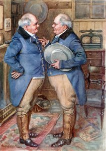The Brothers Cheeryble (färg litho) av Harold Copping