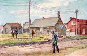 Log-Cabin Church, Lloydminster av Harold Copping