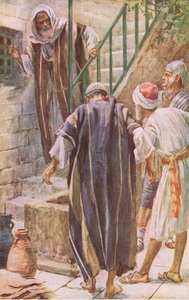 Budbärarna till Peter, illustration från Harold Copping Pictures: The Crown Series, ca 1920-talet av Harold Copping