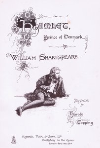 Titelbladsdesign, illustration från Hamlet av Harold Copping