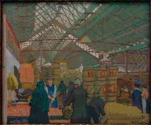 Markt i Leeds av Harold Gilman