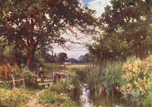 Nära Chobham (färglitografi) av Harold Sutton Palmer