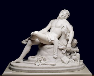 Den sovande faunen, modellerad 1864, ristad ca. 1870. av Harriet Goodhue Hosmer