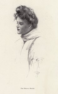En karaktär, grevinnan Frina Mavrodin från romanen, Prinsessan Moritza, av Percy Brebner (litho) av Harrison Fisher