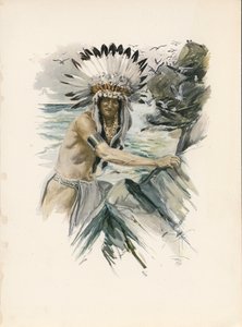 Longfellows sång om Hiawatha (färglitografi) av Harrison Fisher