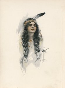 Longfellows sång om Hiawatha (färglitografi) av Harrison Fisher