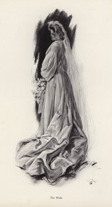 Porträtt av en brud (litho) av Harrison Fisher