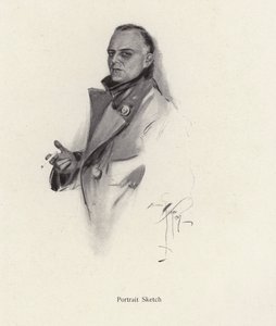 Porträtt av en man som röker en cigarett (litho) av Harrison Fisher