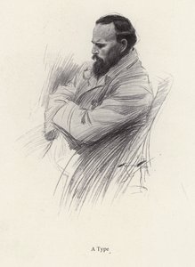 Porträtt av en sittande man (litho) av Harrison Fisher
