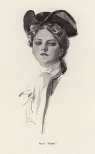 Porträtt av en kvinna, en karaktär från Hilma (litho) av Harrison Fisher