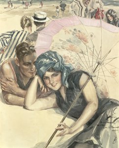 The First Pebble, 1925 (wc på papper) av Harrison Fisher