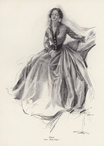 Karaktären Elinor från Black Friday (litho) av Harrison Fisher