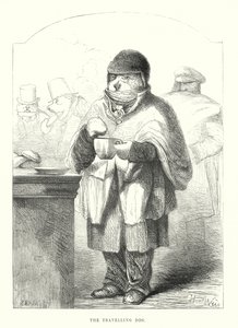 Roliga hundar: Den resande hunden (gravyr) av Harrison William Weir