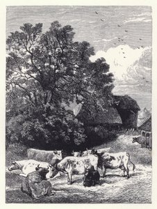 Milking the Cows (gravyr) av Harrison William Weir