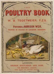 Titelsidesillustration till The Poultry Book av W B Tegetmeier (chromolitho) av Harrison William Weir