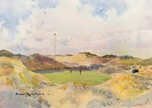 Golfbanor: Formby, den gamla sjunde greenen (färglitografi)