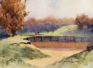 Golfbanor: Northwood, "Death or Glory", det åttonde hålet (färglitografi)