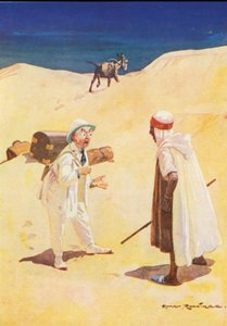 Åsnan och hans skugga (färg litho)