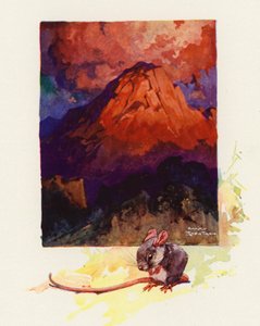 Det stönande berget (färg litho)