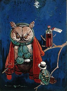 Tandvärk (kroppsfärg på papper) av Harry Rountree