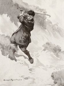Golfbanor: Sandwich, spelar på green från "Hades" (litografi)