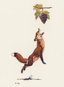 Räven och druvorna (färg litho)