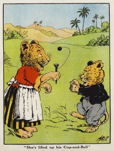 "Hon har lyft upp sin Cup-and-Ball" (färg litho) av Harry B Neilson