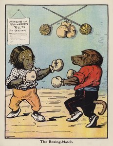 Boxningsmatchen (färg litho) av Harry B Neilson