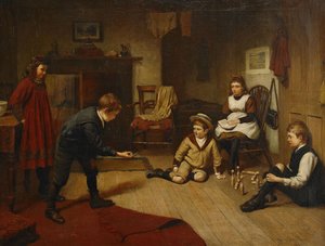 Barn som leker i en interiör, 1893