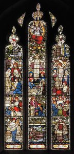 Piers Ploughman, av William Langland, 1873 (målat glas) av Harry Burrow