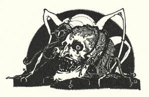 Edgar Allan Poe: Designmotiv (litografi) av Harry Clarke
