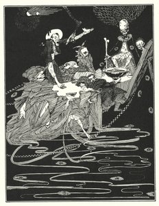 Edgar Allan Poe: Kung Pest (litografi) av Harry Clarke