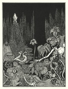 Edgar Allan Poe: Tystnad (litografi) av Harry Clarke