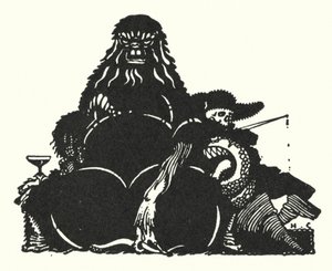 Edgar Allan Poe: Den svarta katten (litografi) av Harry Clarke