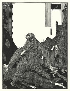Edgar Allan Poe: Morden på Rue Morgue (litografi) av Harry Clarke