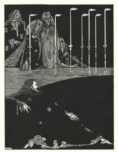 Edgar Allan Poe: The Pit and the Pendulum (litografi) av Harry Clarke